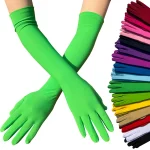 Milk Silk Stretch Long Gloves - 45cm Opera Length Evening Party Gloves - 2 Pairs