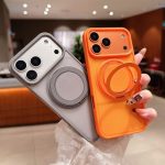 360° Rotating Stand Phone Case - Matte Finish Shockproof Protective Cover for iPhone
