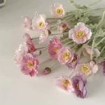 Artificial Iceland Poppy Flowers - Fake Silk Bouquet for Home Wedding Decoration - 17 Colors