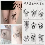 Black Butterfly Temporary Tattoo - Waterproof Sexy Shoulder/Arm Fake Tattoo - 6 Designs