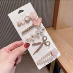 Pink Heart 5-Piece Hair Clip Set