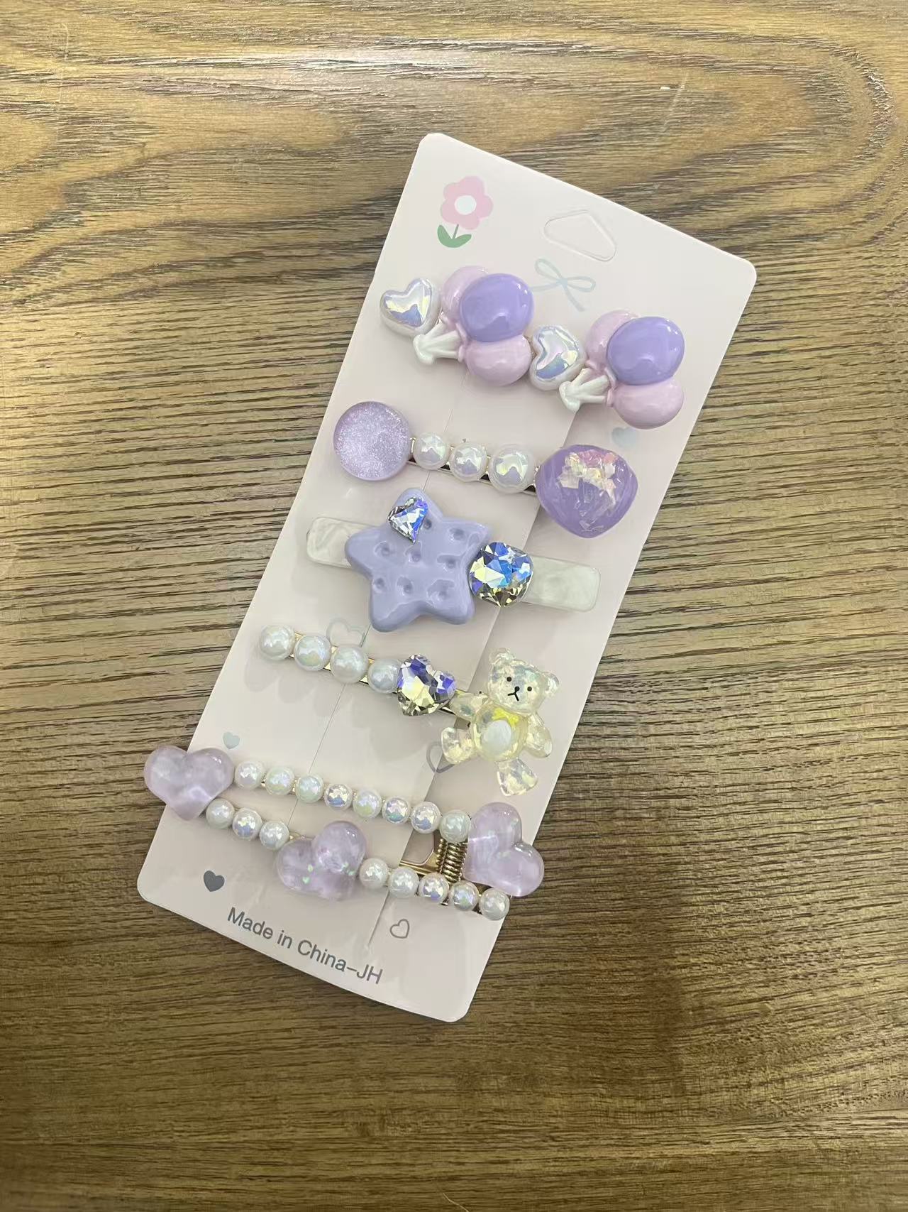 紫色气球 Purple Balloon Hair Clip Set - 图片 1