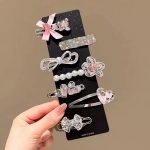 Silver Bear Hair Clip Set
