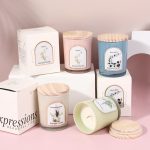 Colored Glass Scented Candle with Wooden Lid — 150g Home Fragrance Decor (4 Scents)
