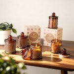 Lidded Scented Candle in Amber Cup — Candle Holder Indoor Decor & Fragrance Gift (6 Scents)
