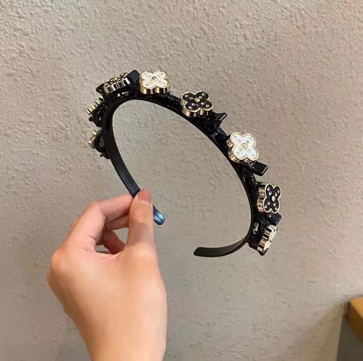 hairband_53 Black and White Hairband - 图片 1