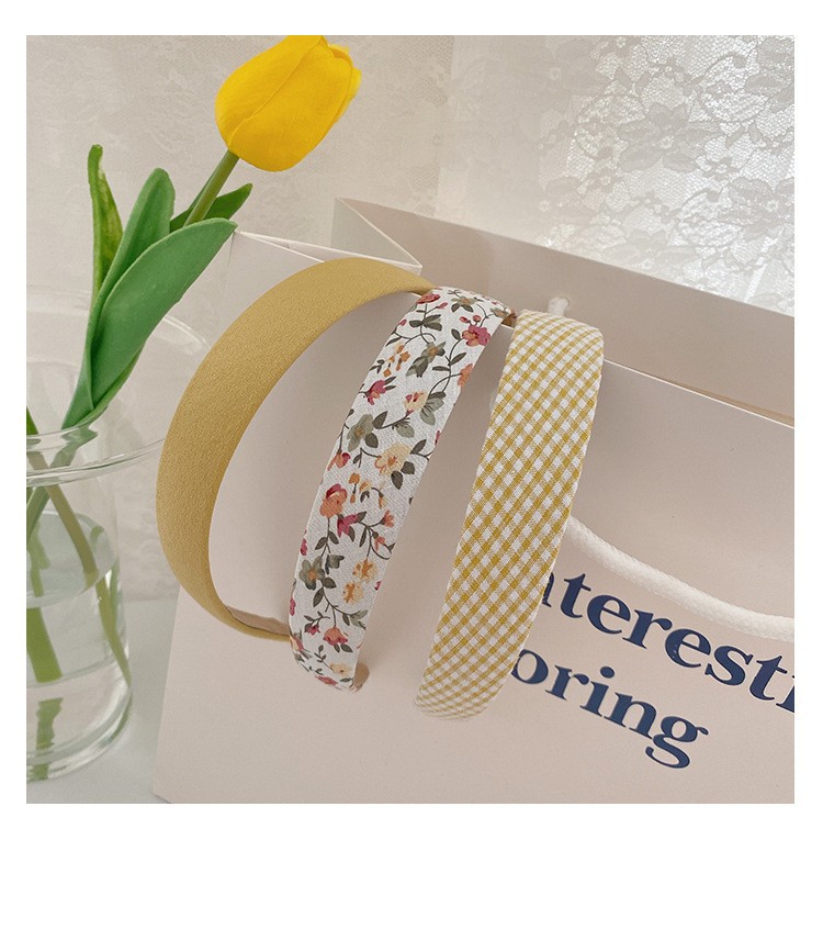 hairband_55 Yellow Solid Hairband - 图片 1