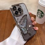 Flowing Sand Butterfly Phone Case — Luxury Clear Glitter Cover for iPhone (15/16/17 Series)