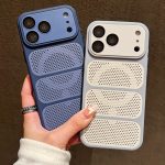 Honeycomb Heat-Dissipation Magnetic Phone Case — Shockproof PC Lens Cover for iPhone (15/16/17 Series)