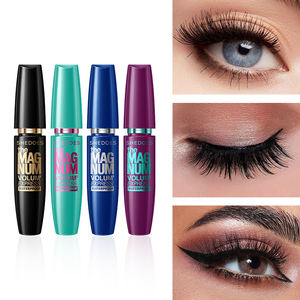 main1-23 SHEDOES Waterproof Volumizing Mascara - 4 Vibrant Shades (Black/Blue/Green/Purple) - 图片 1