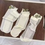 Thin Heel-less Lace Mesh Socks for Women — Summer Breathable Ice-Silk Lolita Short Socks