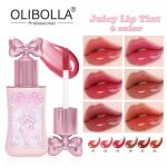 OLIBOLLA Bow Lip Gloss Water Mirror Shine Plumping Lip Tint - Long-Lasting