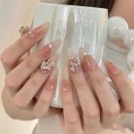 Luxury Handmade Press-On Nails - Pearl Chain Beaded