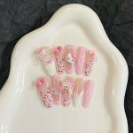 Luxury Handmade Press-On Nails - Pink Cat