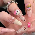 Luxury Handmade Press-On Nails - Milk Cat