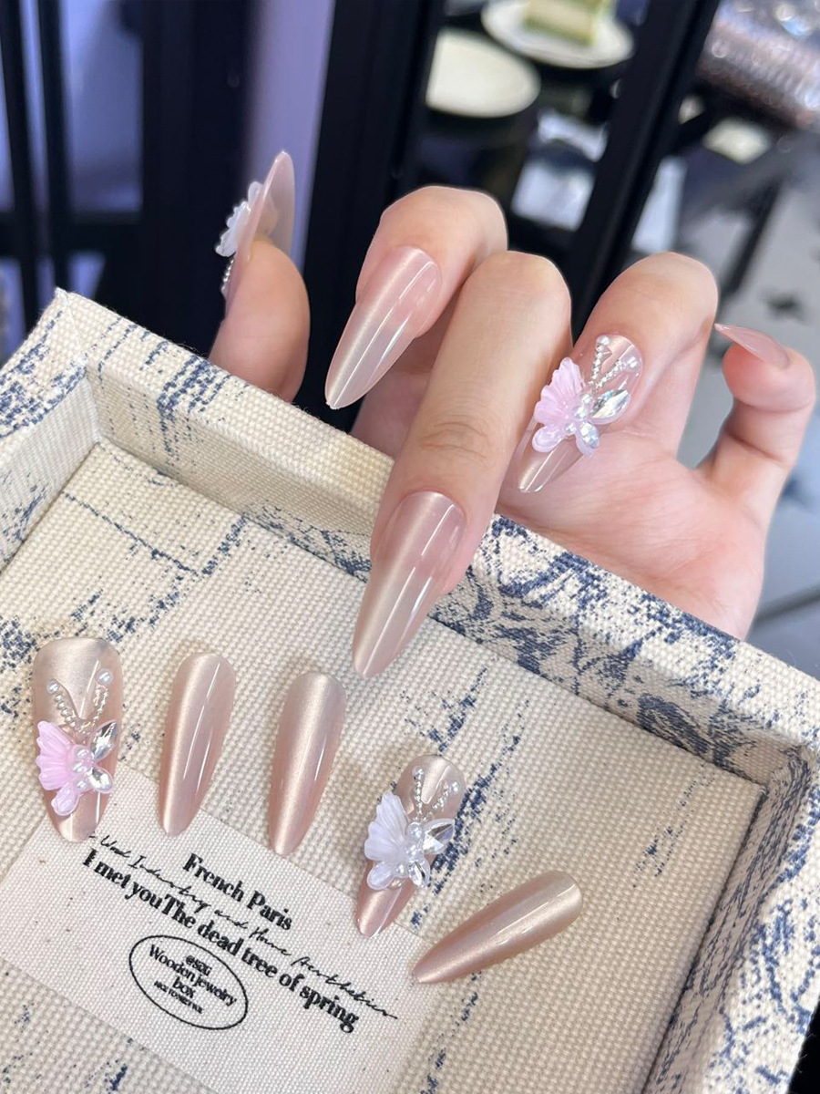 press-on-nails-BY1618 Luxury Handmade Press-On Nails - Artistic Design BY1618 - 图片 1