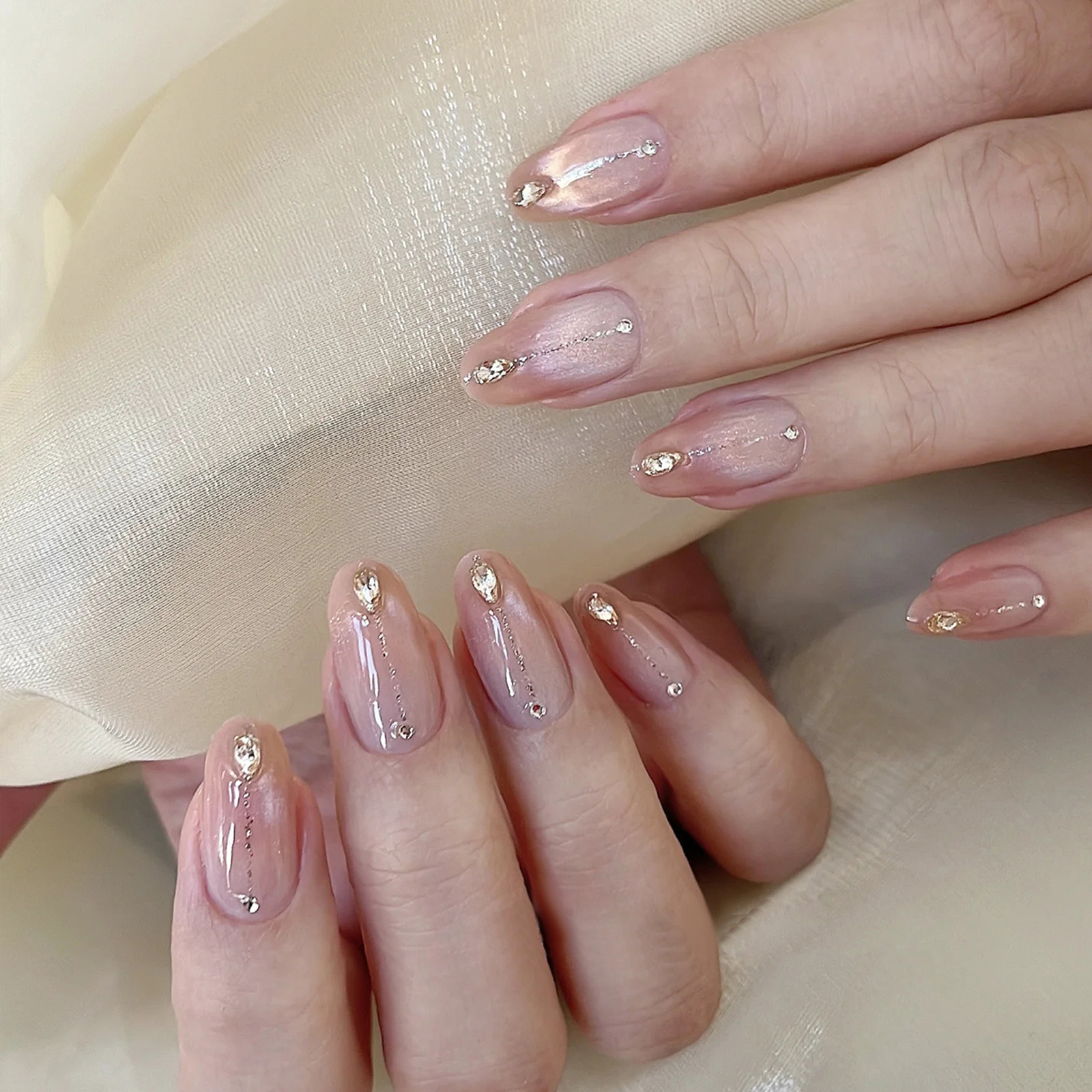 press-on-nails-BY2009 Luxury Handmade Press-On Nails - Radiant Galaxy - 图片 1