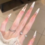 Luxury Handmade Press-On Nails - Gold Embroidery