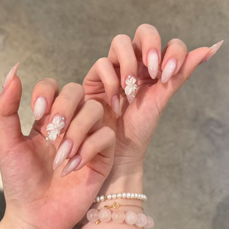 press-on-nails-BY2518 Luxury Handmade Press-On Nails - Jade Elegance - 图片 1