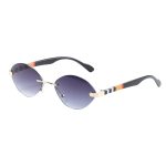 Rimless Oval Sunglasses for Women — Minimalist Elegant UV Protection Sun Glasses