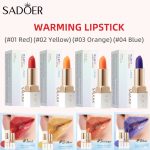SADOER Thermochromic Color-Changing Moisturizing Lipstick - Glossy Hydrating Finish