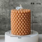 Bubble Cylinder Candle H-0847 — Sandalwood Art Candle, Brown #1