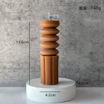 Spiral Cylinder Candle J-0280 — Sandalwood Art Candle, Brown #2